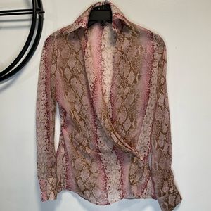 Pink Snake Print Shirt